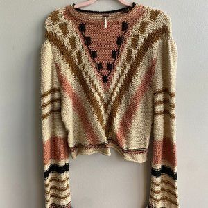 Free People crop bell sleeve sweater